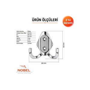 Has Askı, Metal Vestiyer Askısı, 14 Gr, Dolap Ve Duvar Askılığı, Krom (vidalı)
