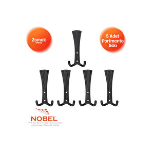 Emet Portmanto Askısı, Metal Vestiyer Askısı, Matsiyah, Duvar Ve Dolap Askılığı (5'li Set) Vidalı