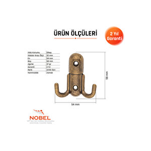 Roket Askı, Metal Vestiyer Askısı, Anti̇k Sari, Duvar Ve Dolap Askılığı (5'li Set) Vidalı