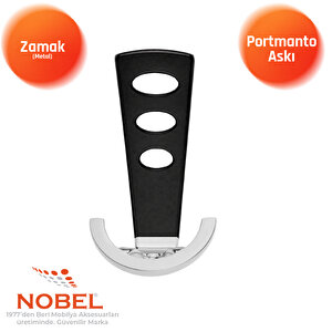 Bemol Lüks Portmanto Askı, Metal, Vestiyer Askı, 185 Gr, Dolap Askılık, Duvar Askılığı, Krom-siyah (vidalı)