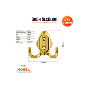 Has Askı, Metal Vestiyer Askısı, 14 Gr, Dolap Ve Duvar Askılığı, Altin (vidalı)