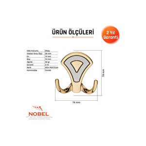 Di̇lay Askı, Metal Vestiyer Askısı, 40 Gr, Dolap Ve Duvar Askılığı, Altin Matkrom (vidalı)