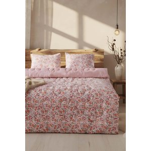 Pembe Bahar Çift Kişilik Çift Taraflı Papatyalı Kapitone Yorgan 200x215 Cm