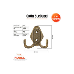 Has Askı, Metal Vestiyer Askısı, Anti̇k Sari, Duvar Ve Dolap Askılığı (5'li Set) Vidalı