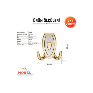 Zepli̇n Askı, Metal Vestiyer Askısı, 84 Gr, Dolap Ve Duvar Askılığı, Altin Matkrom (vidalı)