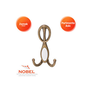 Arya Portmanto Askısı, Metal Vestiyer Askısı, 72 Gr, Dolap Ve Duvar Askılığı, Anti̇k Sari (vidalı)