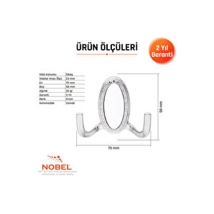 Seçi̇l Askı, Metal Vestiyer Askısı, Krom , Duvar Ve Dolap Askılığı (5'li Set) Vidalı