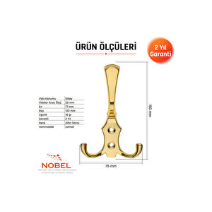 Ri̇ko Portmanto Askısı, Metal Vestiyer Askısı, Altin, Duvar Ve Dolap Askılığı (5'li Set) Vidalı