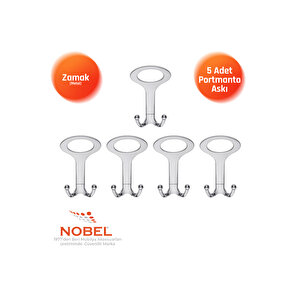 Melon Açik Portmanto Askısı, Metal Vestiyer Askısı, Krom, Duvar Ve Dolap Askılığı (5'li Set) Vidalı