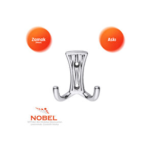 Emet Askı, Metal Vestiyer Askısı, 29 Gr, Dolap Ve Duvar Askılığı, Krom (vidalı)