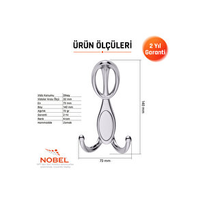 Arya Portmanto Askısı, Metal Vestiyer Askısı, Krom, Duvar Ve Dolap Askılığı (5'li Set) Vidalı