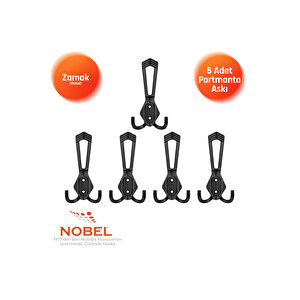 Has Portmanto Askısı, Metal Vestiyer Askısı, Matsiyah, Duvar Ve Dolap Askılığı (5'li Set) Vidalı