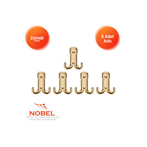 Kare Askı, Metal Vestiyer Askısı, Altin, Duvar Ve Dolap Askılığı (5'li Set) Vidalı