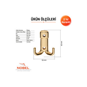 Kare Askı, Metal Vestiyer Askısı, Altin, Duvar Ve Dolap Askılığı (5'li Set) Vidalı