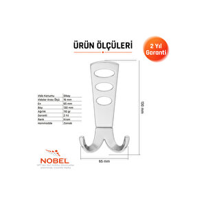 Seylan Portmanto Askısı, Metal Vestiyer Askısı, Krom, Duvar Ve Dolap Askılığı (5'li Set) Vidalı