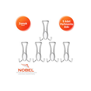 Seçi̇l Portmanto Askısı, Metal Vestiyer Askısı, Krom , Duvar Ve Dolap Askılığı (5'li Set) Vidalı
