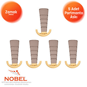 Tivist Lüks Portmanto Askı, Metal, Vestiyer Askı, 200 Gr, Dolap Askılık, Duvar Askılığı, Altın Bronz (vidalı)5 Adet