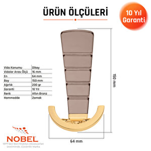 Tivist Lüks Portmanto Askı, Metal, Vestiyer Askı, 200 Gr, Dolap Askılık, Duvar Askılığı, Altın Bronz (vidalı)5 Adet