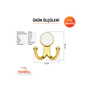 Mi̇sket Askı, Metal Vestiyer Askısı, Altin, Duvar Ve Dolap Askılığı (5'li Set) Vidalı