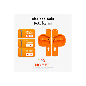 Okul Kapı Kolu –kreş, Anaokulu Ve Sınıf Kapıları İçin Çocuk Korumalı Emniyetli Dayanıklı Plastik Kapı Kolu - Turuncu (5 Adet)