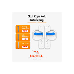 Okul Kapı Kolu –kreş, Anaokulu Ve Sınıf Kapıları İçin Çocuk Korumalı Emniyetli Dayanıklı Plastik Kapı Kolu - Beyaz Mavi (5 Adet)