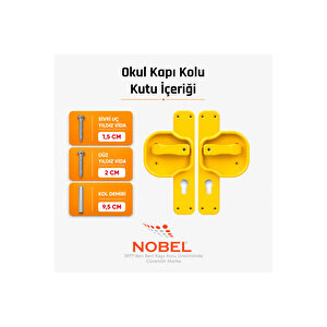 Okul Kapı Kolu –kreş, Anaokulu Ve Sınıf Kapıları İçin Çocuk Korumalı Emniyetli Dayanıklı Plastik Kapı Kolu - Sarı (5 Adet)