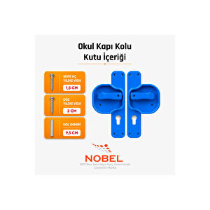 Okul Kapı Kolu –kreş, Anaokulu Ve Sınıf Kapıları İçin Çocuk Korumalı Emniyetli Dayanıklı Plastik Kapı Kolu - Mavi (5 Adet)