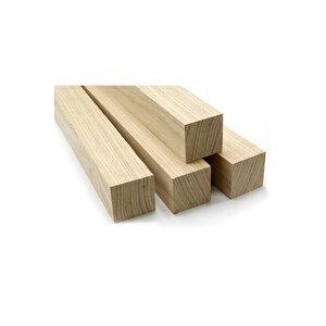 Dişbudak Çıta Tahta Taslak Ahşap Blok Silimiş Planyalı Kereste | Ebat-3x6x100 Cm (2 Adet)