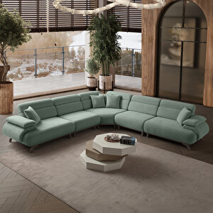 Bonjo Sırt Mekanizmalı Köşe Takımı Kasalı L Su Yeşili Su Yeşili