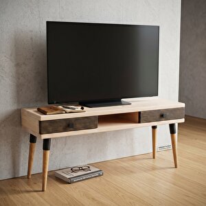 Modest Tv: İskandinav Masif Tv Ünitesi 2 Çekmeceli 1 Raflı - 150 Bz-cv