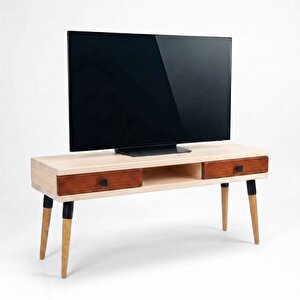 Modest Tv: İskandinav Masif Tv Ünitesi 2 Çekmeceli 1 Raflı - 150 Bz-bk