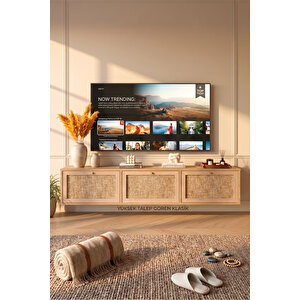 Dune Tv Ünitesi Sehpası Duvara Monte 3 Ahşap Jüt Kapaklı 180cm Sepet-jüt Dn1-sj