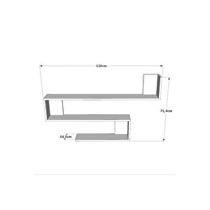 Shelf R10 Modern Duvar Rafı Kitaplık Atlantik Çam
