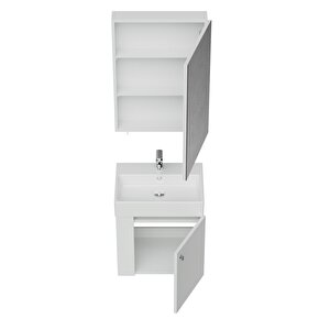 Font Lavabo Dolabı Ve Aynalı Dolap Seti Beyaz