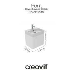 Font Lavabo Dolabı Ve Aynalı Dolap Seti Beyaz