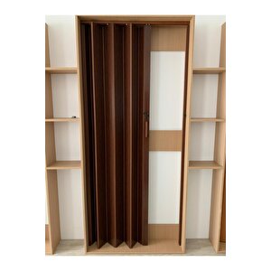 Akordeon Kapı Kibar Modeli, Ceviz Ahşap Desenli, 84x216cm