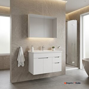 Stora 100 Cm Set Parlak Beyaz (lavabo Dolabı + Aynalı Dolap)