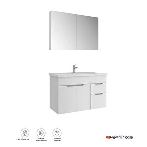 Stora 100 Cm Set Parlak Beyaz (lavabo Dolabı + Aynalı Dolap)