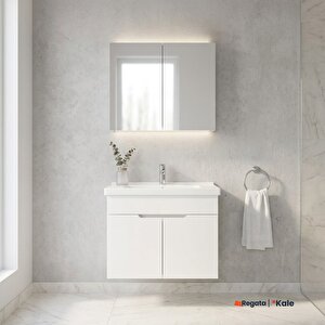 Stora 80 Cm Set Parlak Beyaz (lavabo Dolabı + Aynalı Dolap)