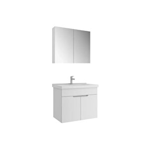 Stora 80 Cm Set Parlak Beyaz (lavabo Dolabı + Aynalı Dolap)
