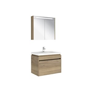 Idea 2.0 80 Cm Tek Çekmeceli Set Pasifik A (lavabo Dolabı + Aynalı Dolap)