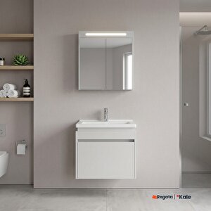 Idea 2.0 65 Cm Tek Çekmeceli Set Parlak Beyaz (lavabo Dolabı + Aynalı Dolap)