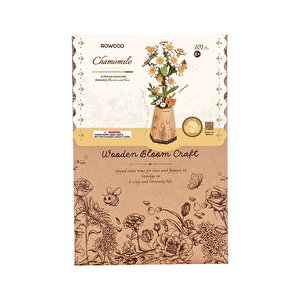 Rowood Tw061 Papatya Çiçeği Chamomile Diy Minyatür Maket Model Seti Ahşap 3d Wooden Puzzle Model Kit Ahşap Maket Dekoratif Hobi Se