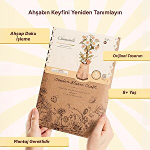 Rowood Tw061 Papatya Çiçeği Chamomile Diy Minyatür Maket Model Seti Ahşap 3d Wooden Puzzle Model Kit Ahşap Maket Dekoratif Hobi Se