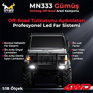 Mn Model Mn333 1/18 Mercedes Unimog U4000 4wd Rc Crawler Offroad Uzaktan Kumandalı Araba Arazi Aracı