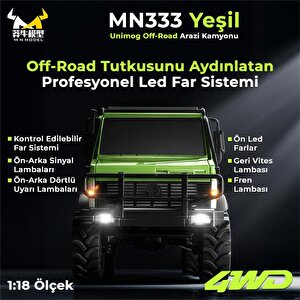 Mn Model Mn333 1/18 Mercedes Unimog U4000 4wd Rc Crawler Offroad Uzaktan Kumandalı Araba Arazi Aracı