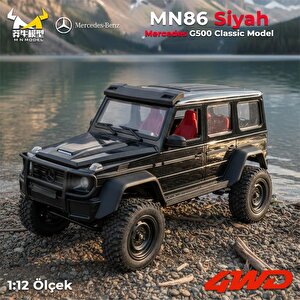 Mn Model Mn86 1/12 G-wagon Mercedes G500 4wd Rc Crawler Offroad Uzaktan Kumandalı Araba Arazi Aracı Rc Model Car Truck Rtr Siyah+d