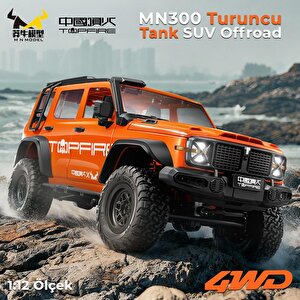 Mn Model Mn300 1/12 Tank Suv 4wd Rc Crawler Offroad Uzaktan Kumandalı Araba Arazi Aracı Model Car Truck Rtr Turuncu Mn-300 +dahili