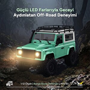 Mn Model Mn90 1/12 Land Rover Defender D90 4wd Rc Model Crawler Offroad Uzaktan Kumandalı Araba Arazi Aracı Truck Rtr Yeşil Mn-90