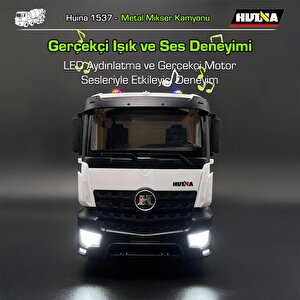 Huina 1537 1/14 12ch Profesyonel Rc Uzaktan Kumandalı İş Makinesi Beton Mikser Çimento Kamyonu İnşaat Aracı